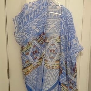 Abstract blue kimono